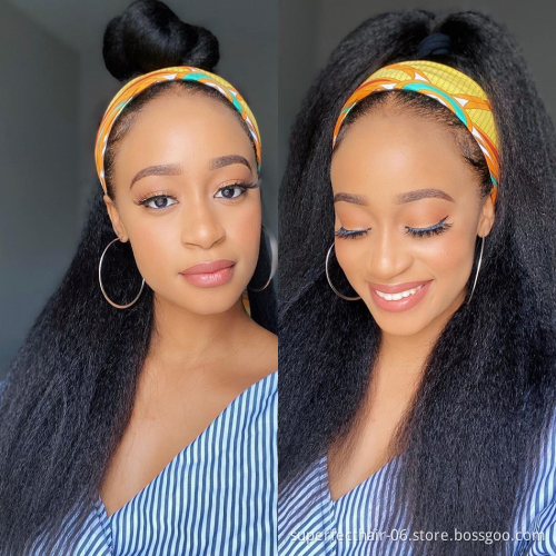 Straight Headband Wig Human Hair For Black Women Glueless Half Wig With Head Band Brazilian Straight Headband Human Hair Wigs